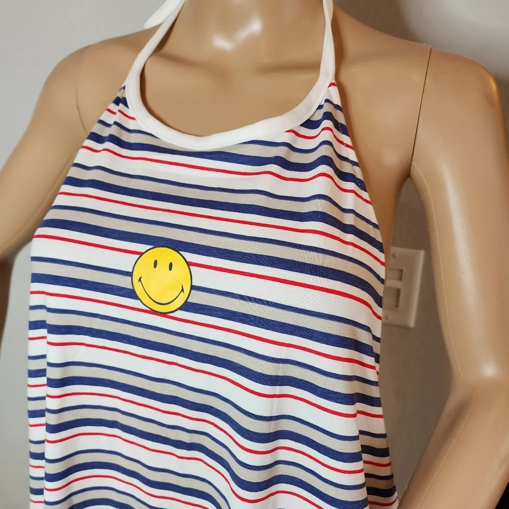 NWT Smiley × H&M halter striped dress.  Size 3XL. Cotton Spandex. - Picture 9 of 11